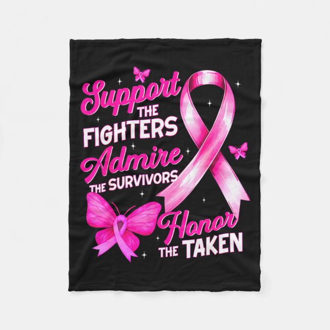 Suprt Admire Honor Breast Cancer Awareness Shirts  Fleece Blanket (Front)
