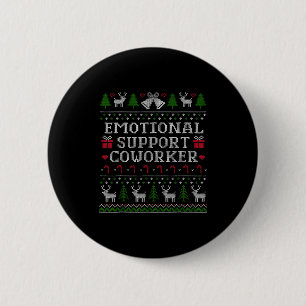 Suprt Coworker Retro Ugly Christmas Saying Quote  6 Cm Round Badge