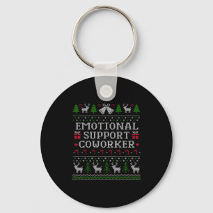 Suprt Coworker Retro Ugly Christmas Saying Quote  Key Ring