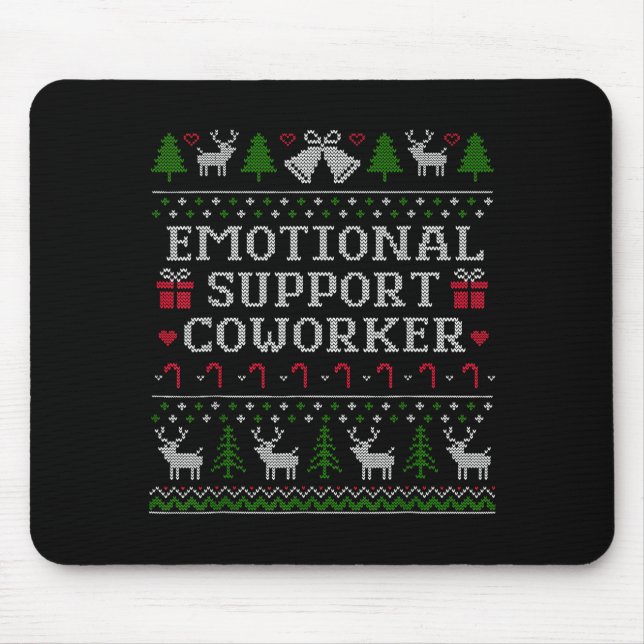 Suprt Coworker Retro Ugly Christmas Saying Quote  Mouse Mat (Front)