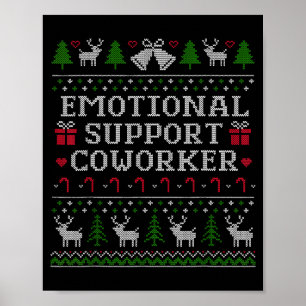 Suprt Coworker Retro Ugly Christmas Saying Quote  Poster