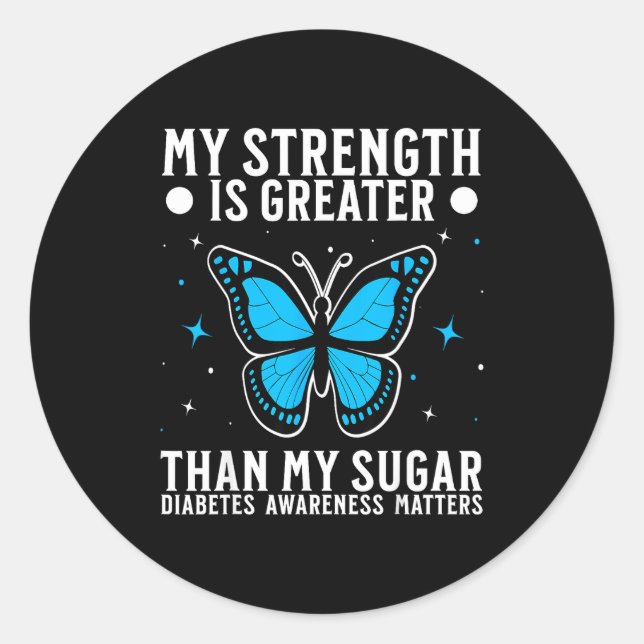 Suprt Diabetes Awareness Month Diabetes For Women  Classic Round Sticker (Front)