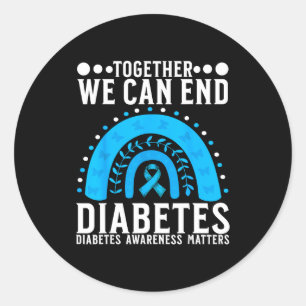 Suprt Diabetes Awareness Month For Diabetes Women  Classic Round Sticker