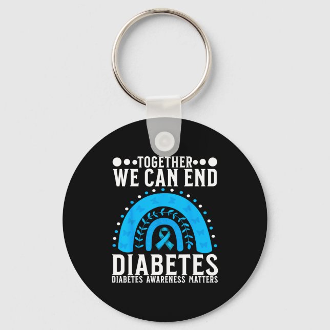 Suprt Diabetes Awareness Month For Diabetes Women  Key Ring (Front)