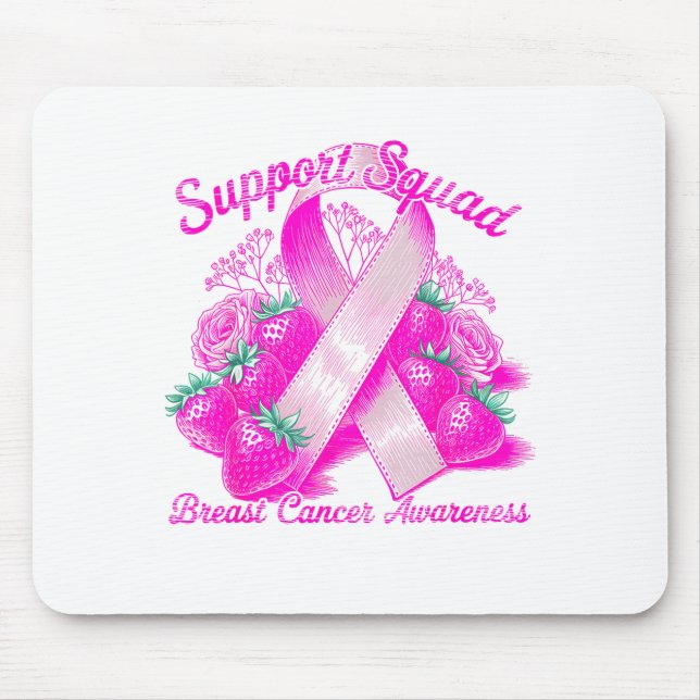 Suprt Squad Breast Cancer Awareness Nk Ribbon Wome Mouse Mat (Front)