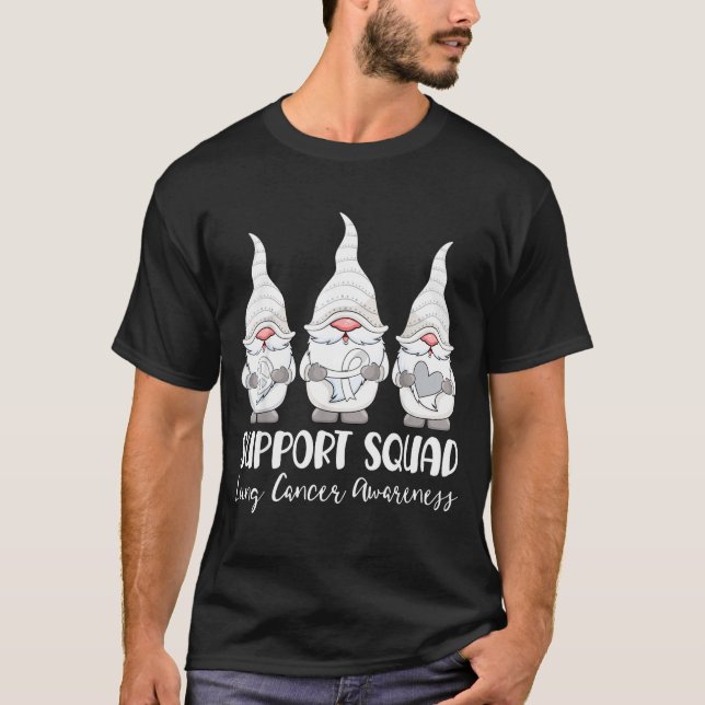 Suprt Squad Lung Cancer Awareness Month Gnome  T-Shirt (Front)