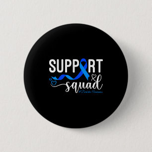 Suprt Squad Type 1 Diabetes Awareness T1d Blue Rib 6 Cm Round Badge