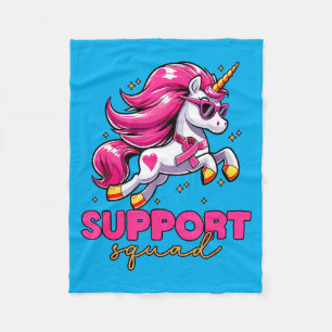Suprt Team nk Unicorn Breast Cancer Awareness Kids Fleece Blanket