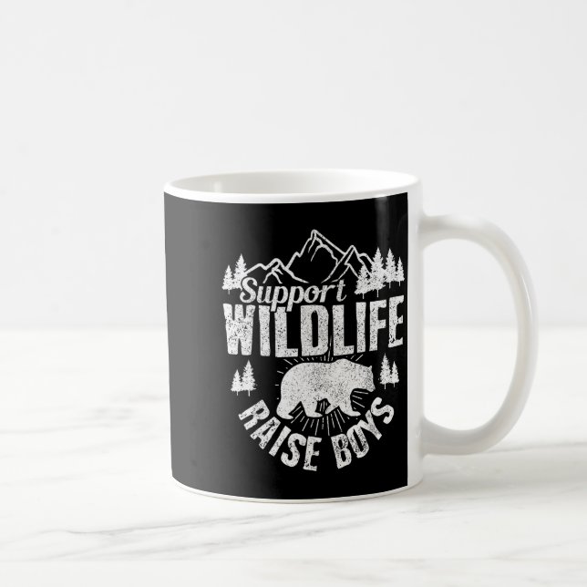 Suprt Wildlife Raise Boys Mom Dad Wild One Funny G Coffee Mug (Right)