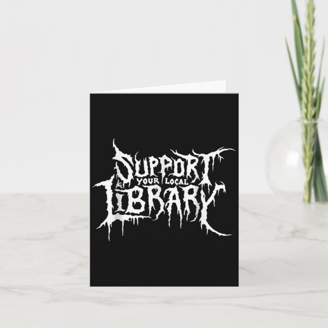 Suprt Your Local Library Horror Bookworm Design  Card (Front)
