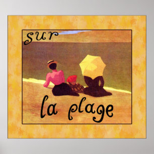 Sur la Plage ~ Vintage Art Poster