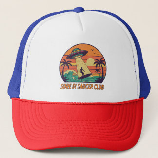 Sure 51 Saucer Club – Retro UFO Surf Scene Trucker Hat