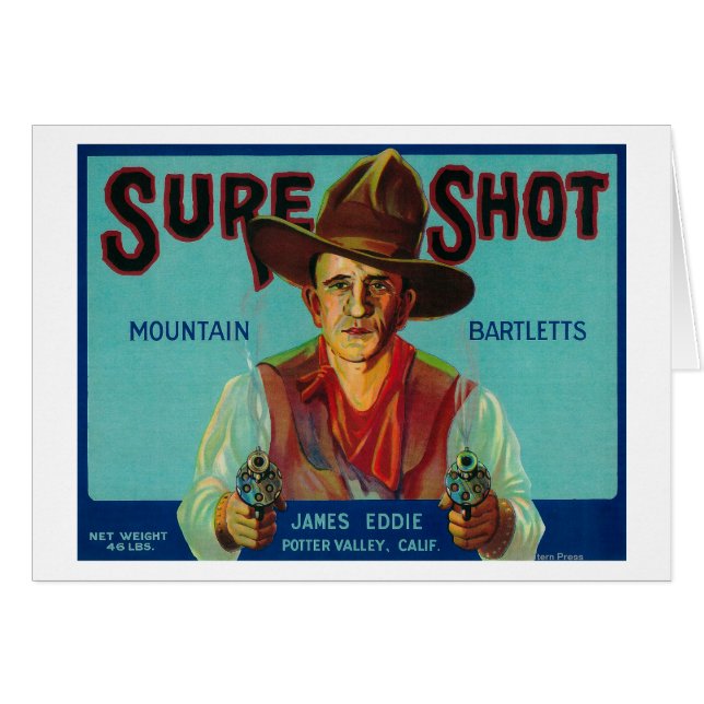 Sure Shot Pear Crate LabelPotter Valley, CA (Front Horizontal)