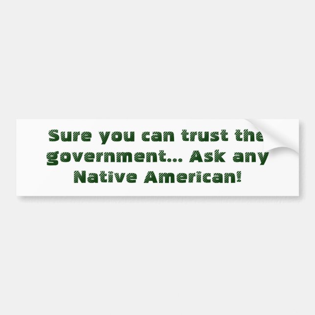 Sure you can trust the government... Ask any Na... Bumper Sticker (Front)