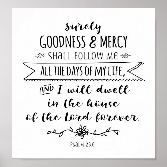 Surely Goodness and Mercy Shall Follow Me Print (Front)