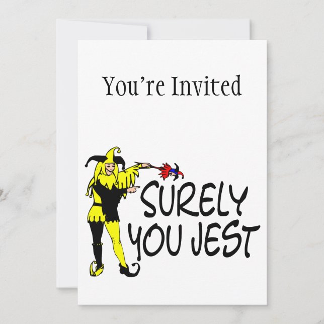 Surely You Jest Jester Invitation (Front)