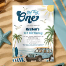 Surf 1st Birthday Invitation - The Big One