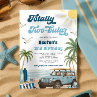 Surf 2nd Birthday Invitation - Totally Two-Bular