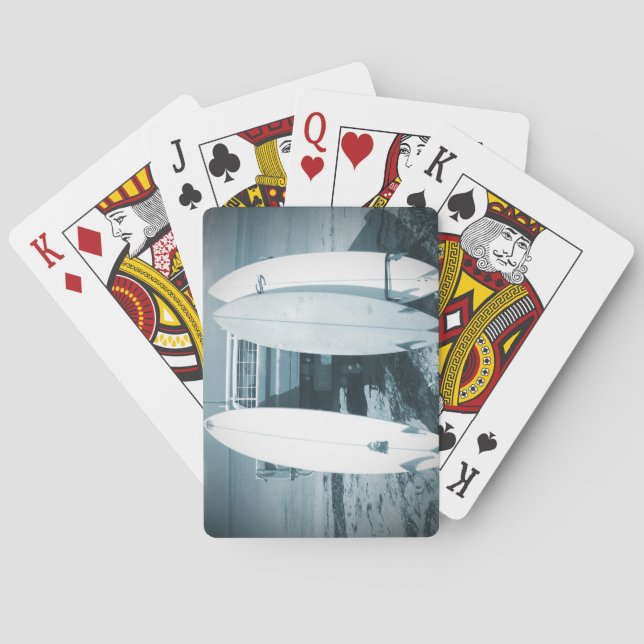 Surf 3 surfboards quiver blue surfboard surfing playing cards (Back)