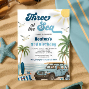 Surf 3rd Birthday Invitation - Three at the Sea