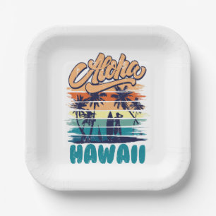 Surf - Aloha Hawaii Paper Plate