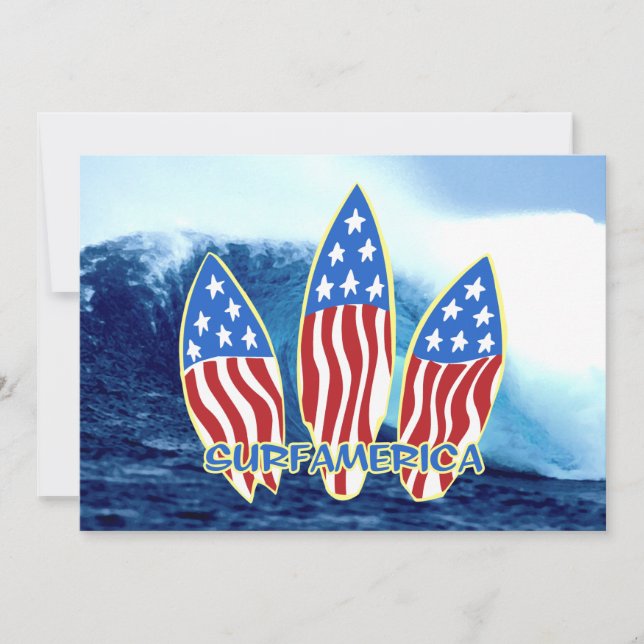 Surf America Wave Party Invitations (Front)