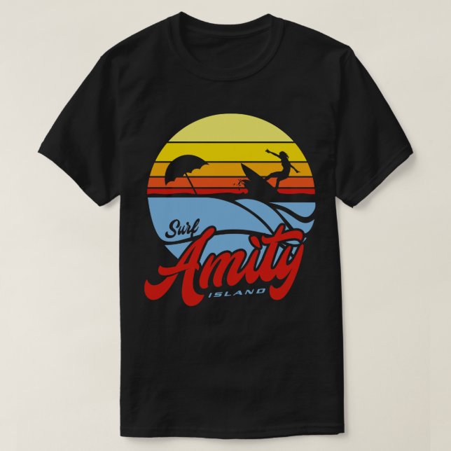 Surf Amity Island 1 T-Shirt (Design Front)