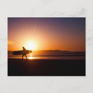 Surf at sunset postcard