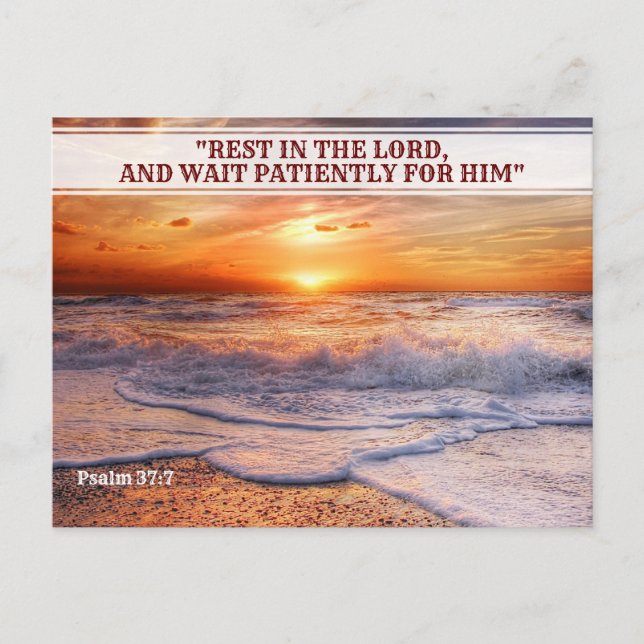 Surf at Sunset with Bible message Postcard (Front)