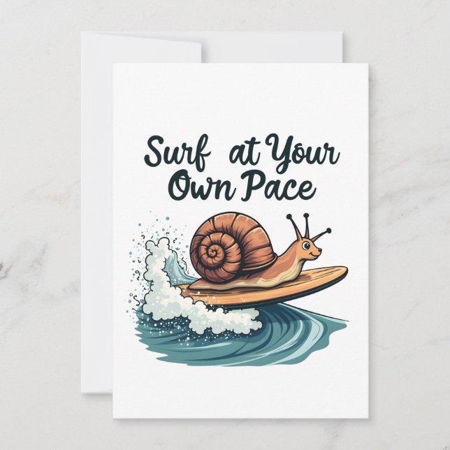 Surf At Your Own Pace Funny Surfing Snail  (Front)