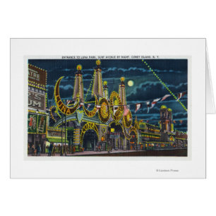 Surf Avenue View of Luna Park Entrance at