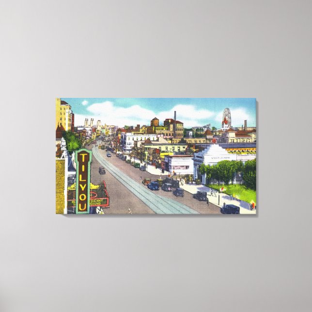 Surf Avenue View of the Tilyou Theatre Canvas Print (Front)