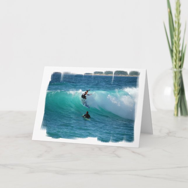 Surf Background Greeting Card (Front)