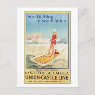 Surf Bathing in So Africa Postcard