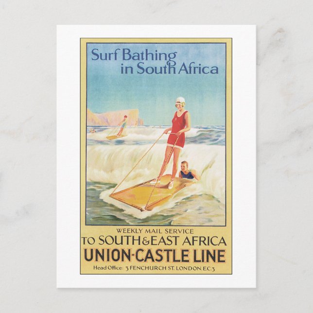 Surf Bathing in So Africa Postcard (Front)