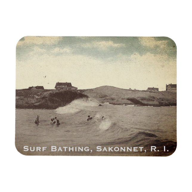 Surf Bathing, Sakonnet - Little Compton, RI Magnet (Horizontal)