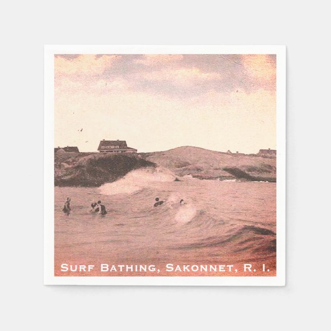 Surf Bathing, Sakonnet - Little Compton, RI Napkin (Front)