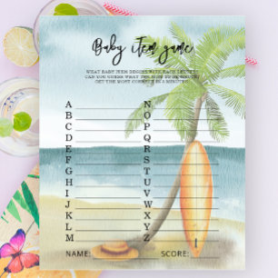Surf beach - Baby Item Game. Baby Shower Game