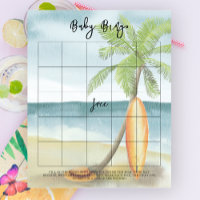 Surf beach baby shower - Baby bingo game