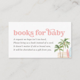 Surf Beach Baby Shower Books for Baby Enclosure Card