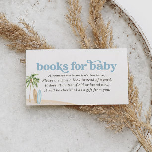 Surf Beach Baby Shower Books for Baby Enclosure Card