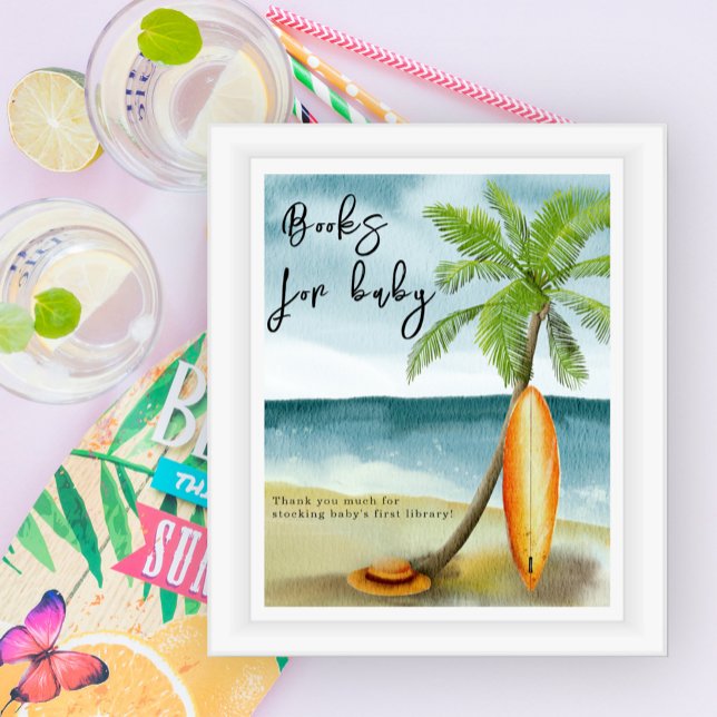 Surf beach baby shower - Books for baby Poster (Creator Uploaded)