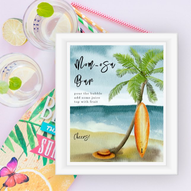 Surf beach baby shower - mum-osa bar poster (Creator Uploaded)