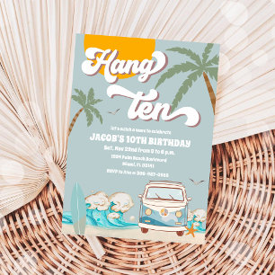 Surf Beach Birthday Party Invitation