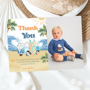 Surf Beach Birthday Party Thank You Card