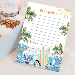  Surf Beach Birthday Party  Time Capsule Note Card
