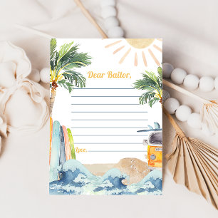  Surf Beach Birthday Party  Time Capsule Note Card
