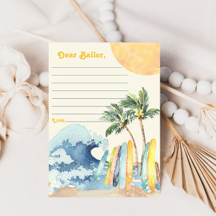  Surf Beach Birthday Party  Time Capsule Note Card