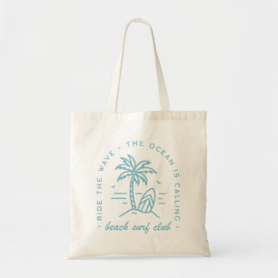 Surf beach club surfer surfing ocean lover quotes tote bag