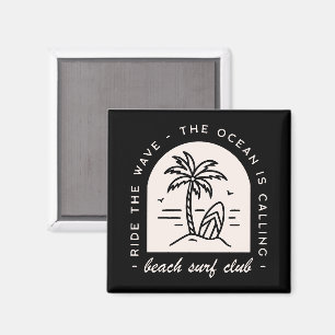  Surf beach club surfing lovers crew vintage black Magnet